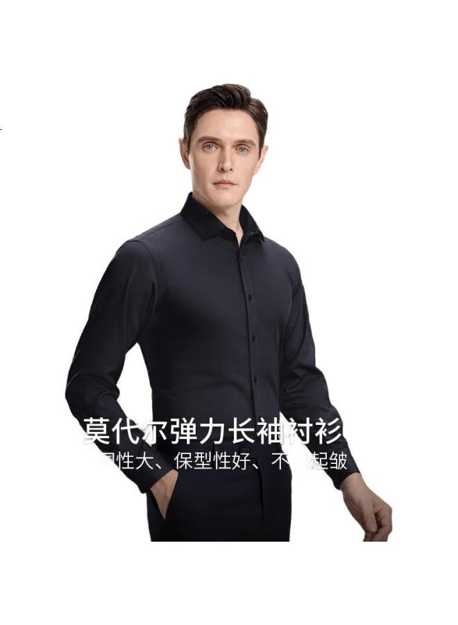 Shanshan [Tencel Modal 40S] Long-Sleeve Shirt, Four-Season Wrinkle-Resistant, Men'S Turn-Down Collar Shirt, Professional Formal Wear - Image 1