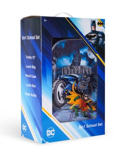 DC DC Batman 5-in-1 School Gear with 16-inch Kids’ Trolley Backpack - Extendable Telescopic Trolley, Soft Rubber Pullers, Thermal Insulation Lunch Bag, and Water-Resistant School Set  - Image 5