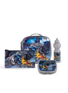 DC DC Batman 5-in-1 School Gear with 16-inch Kids’ Trolley Backpack - Extendable Telescopic Trolley, Soft Rubber Pullers, Thermal Insulation Lunch Bag, and Water-Resistant School Set  - Image 4