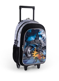 DC DC Batman 5-in-1 School Gear with 16-inch Kids’ Trolley Backpack - Extendable Telescopic Trolley, Soft Rubber Pullers, Thermal Insulation Lunch Bag, and Water-Resistant School Set  - Image 2