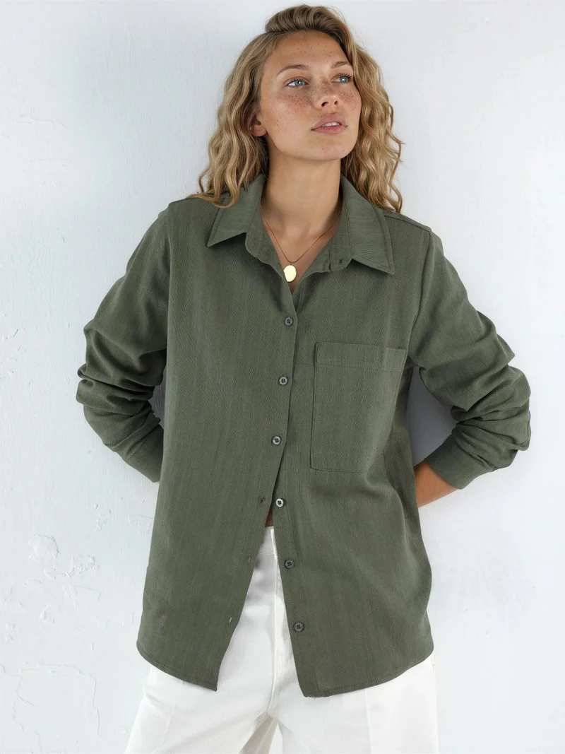 هيكاب Linen Shirt with Pockets