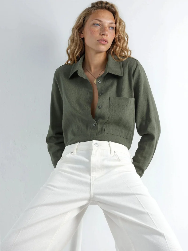 هيكاب Linen Shirt with Pockets