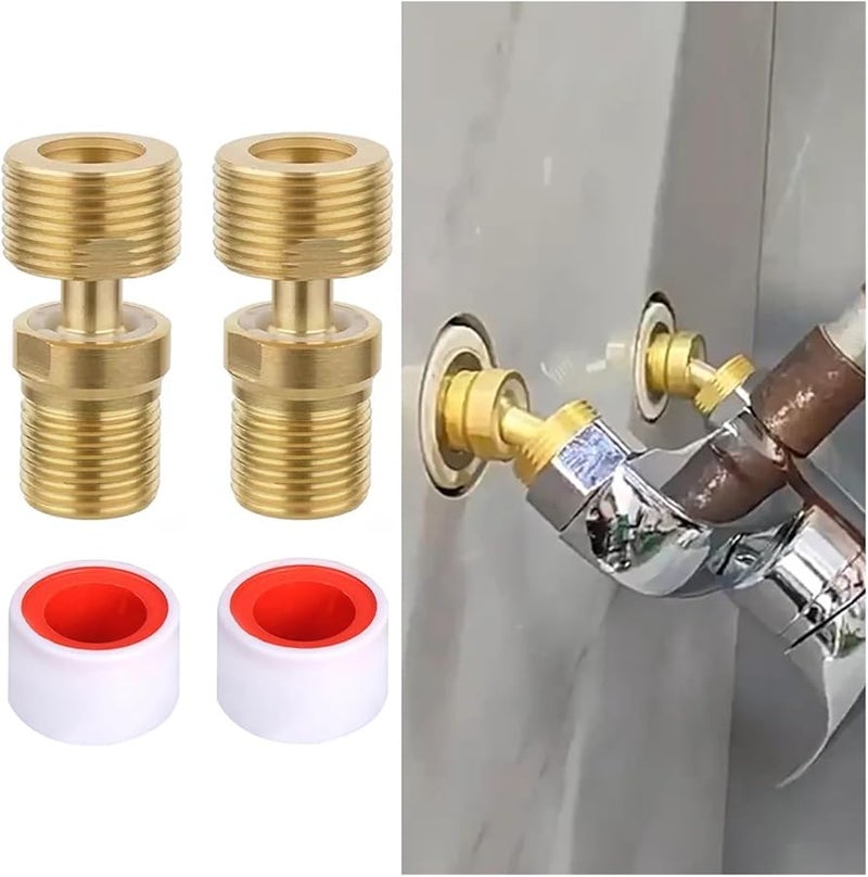 صمام دش قابل للتعديل زاوية تركيب صنبور أداة سباكة 2 قطعة سهلة التركيب - Image 4