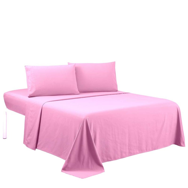 Sfoothome Queen Pink Sheets Set  Hotel Luxury 4Piece Bed Set Extra Deep Pocket 1800 Series Bedding Set Wrinkle  Fade Resistant Sheet  Pillow Case Set Queen Pink
