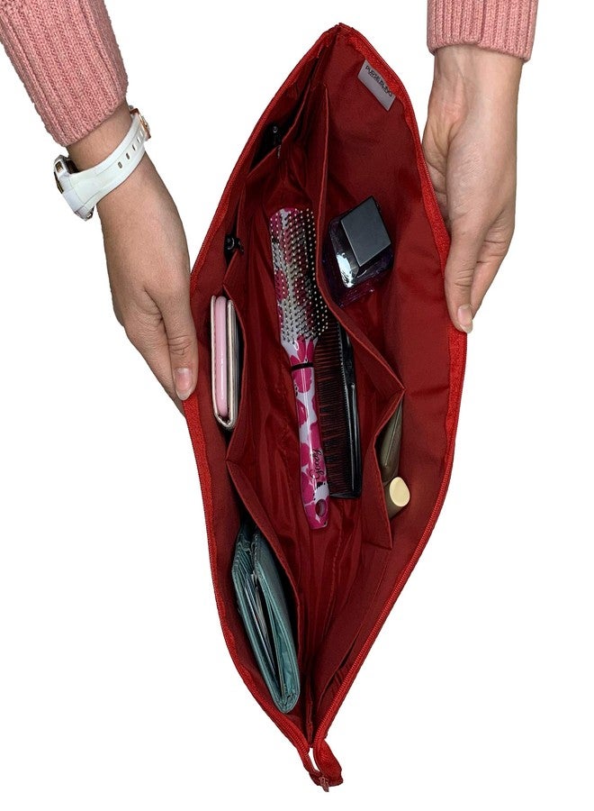 Purse Bling منظم حقائب يد رفيع من Purse Bling مزود بسحاب لحقائب اليد والحقائب الكبيرة، منظم حقائب أنيق مناسب لحقائب Speedy وNeverfull وGraceful وDelightful (جامبو، أحمر) - Image 3