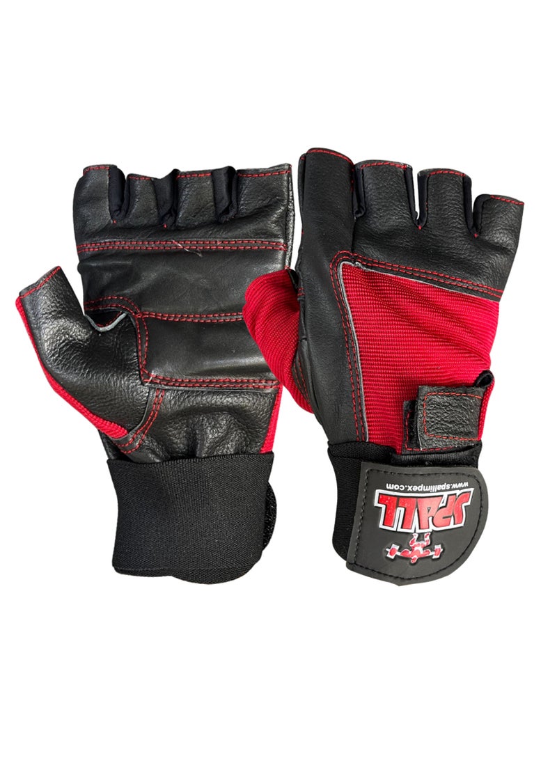 Spall - Weight Lifting Leather Gloves Short Strap Power Lifting Gloves Strong grip Palm Exercise Fitness Strengthen Gloves Home Gym - Image 1