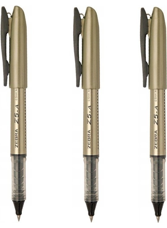 ZEBRA Z5-A 0.5 mm Round Tip Pilot Pen Black 3 Pieces 