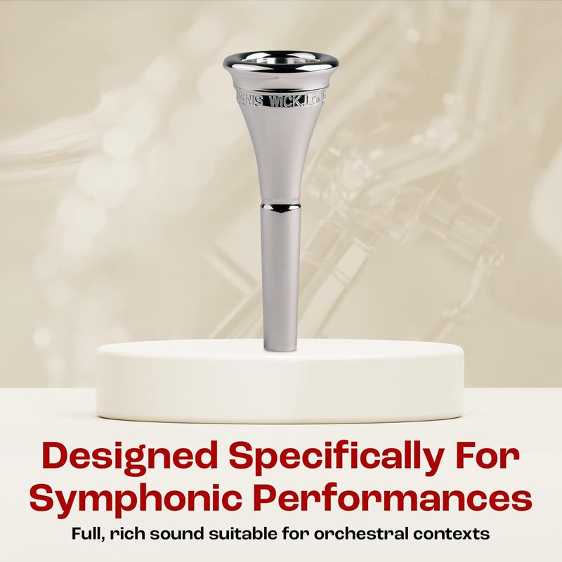 Denis Wick French Horn Narrow Rim Classic Mouthpiece Silver Plated 7N | French Horn Mouthpiece for Players of All Levels | Large Sound with a Full Rich Tone | Cup 17mm | Rim 3.85mm | Throat 4.5mm - Image 5