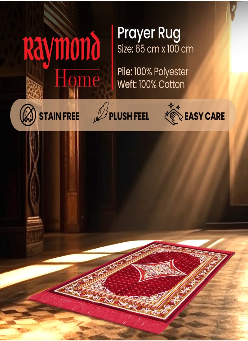Raymond Raymond Home Prayer Mat Traditional Elegant prayer Rugs Janamaz Islamic Yarn Dyed Namaz Mat 650 GSM 4 MM Pile - (65 * 100 CM)  - Image 4