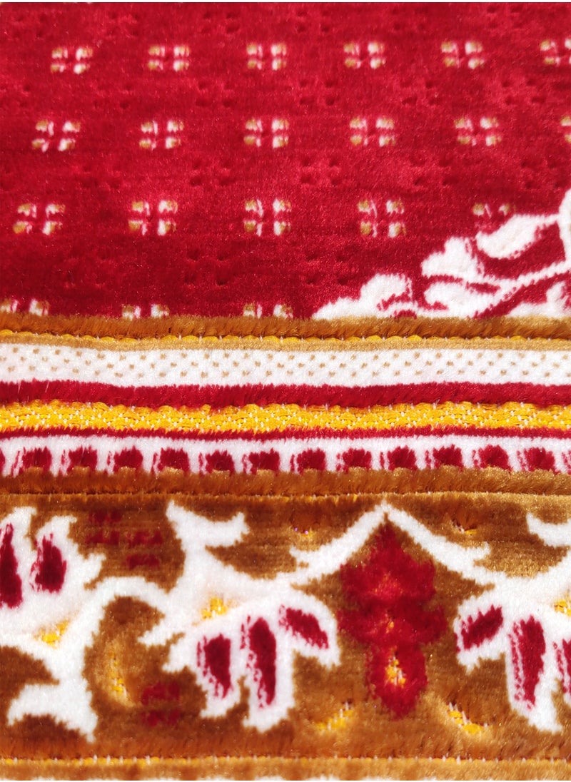 Raymond Raymond Home Prayer Mat Traditional Elegant prayer Rugs Janamaz Islamic Yarn Dyed Namaz Mat 650 GSM 4 MM Pile - (65 * 100 CM)  - Image 2