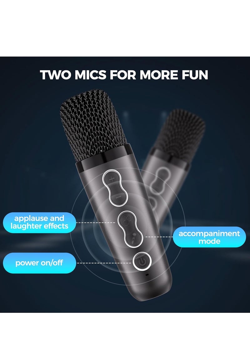 General Karaoke Machine, Portable Bluetooth Karaoke Speaker for Kids Adults, Unique Singing Machine with Two Wireless Microphones Storage Hole, Ideal Gifts for Girls Boys  - Image 5