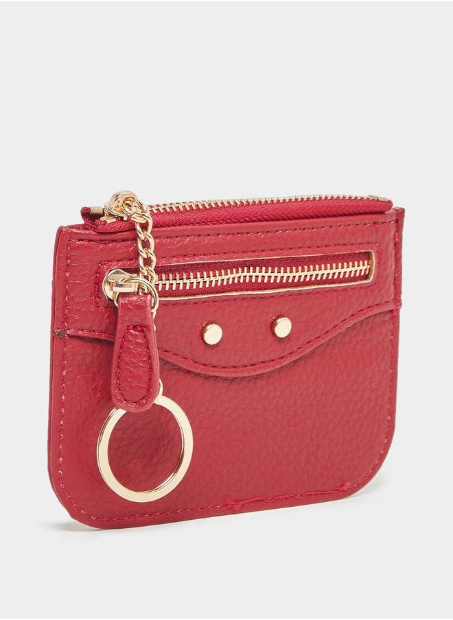 Styli Textured Wallet with Zip Closure  - Image 1