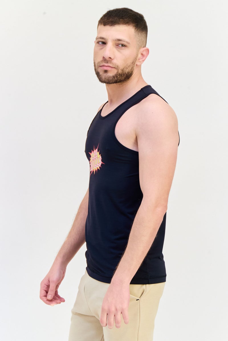 Reebok Men Sportswear Fit Sleeveless Running Vest, Black  - Image 2
