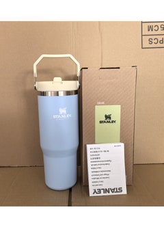 Stainless Steel Tumbler - Vacuum Insulated Water Bottle for Home, Office or Car Reusable Cup with Straw Leak Resistant Flip Cold for 12 Hours or Iced for 2 Days, 30oz