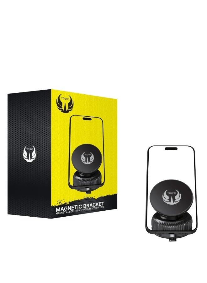 يوفو حامل الجوال المغناطيسي YOUFO – تثبيت بشفط الفاكيوم (Vacuum Suction)، مغناطيس N52 فائق القوة، دوران 360° كامل، متوافق عالمياً (iPhone & Android). - Image 4