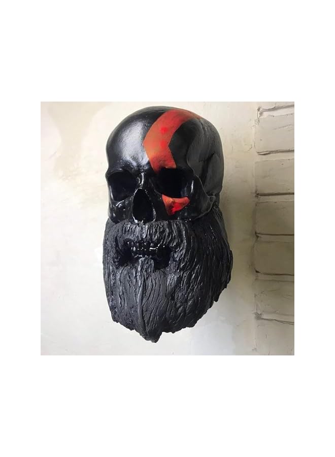erorex Motorcycle Skull Helmet Holder, Skull Head Cap Helmet Stand Resin Crafts Wall Mounted Ghost Helmet Hanger (Style 1) - Image 2