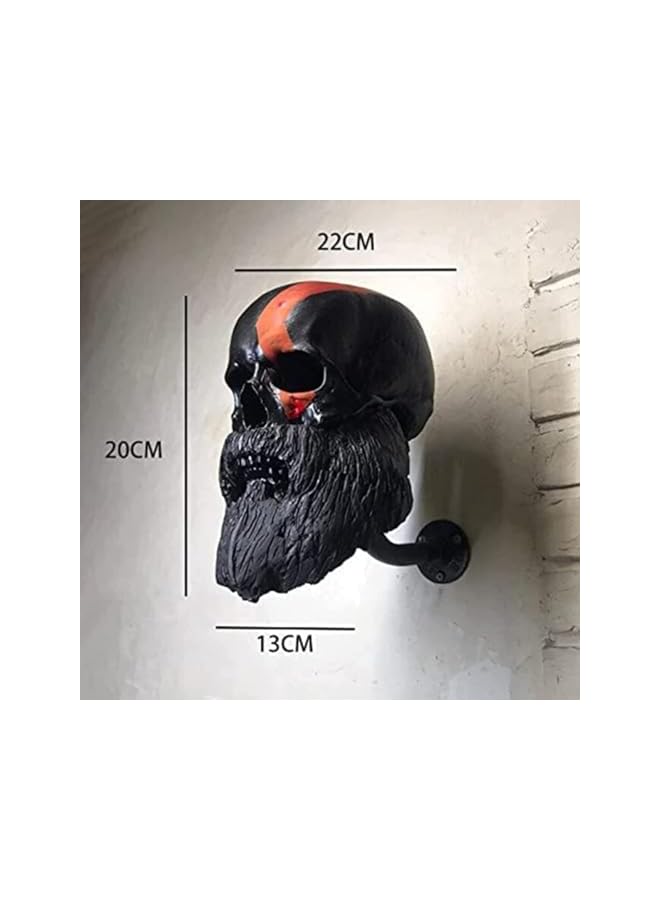 erorex Motorcycle Skull Helmet Holder, Skull Head Cap Helmet Stand Resin Crafts Wall Mounted Ghost Helmet Hanger (Style 1) - Image 3