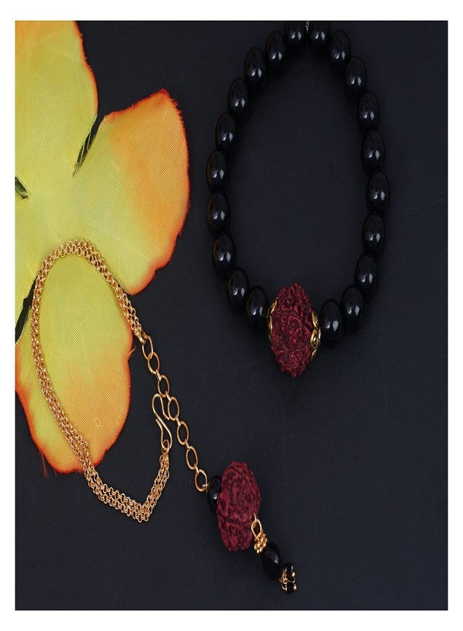 JFL - Jewellery for Less Handmade Rakhi, Brother Combo Couple Pair Rudraksha Rakhi Bracelet Set for Bhaiya Latest Lumba with Roli Chawal for Raksha Bandhan. - Image 3