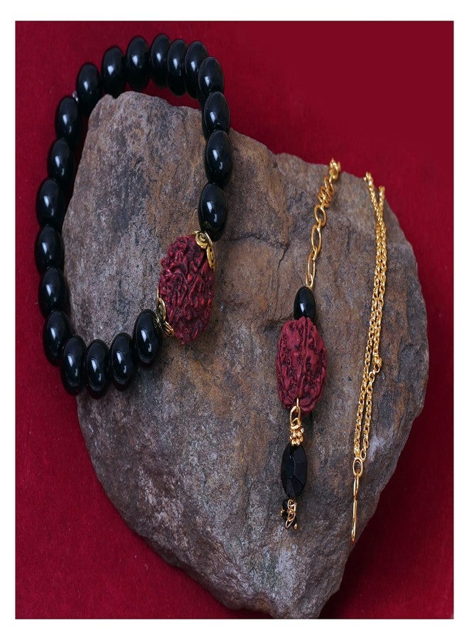 JFL - Jewellery for Less Handmade Rakhi, Brother Combo Couple Pair Rudraksha Rakhi Bracelet Set for Bhaiya Latest Lumba with Roli Chawal for Raksha Bandhan. - Image 2