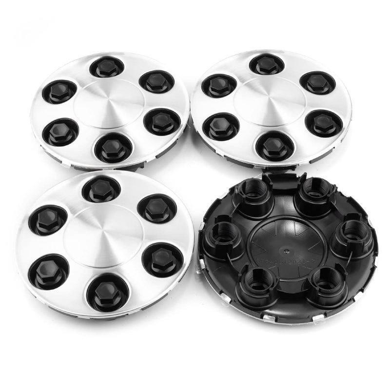 GTownWorks Wheel Center Caps for 20072013 Chevy Chevrolet Silverado Avalanche Tahoe Suburban Wheel Center Hubcaps 17 x 7 12 5 Spoke 9595469 9596341 4PCS Silver - Image 2