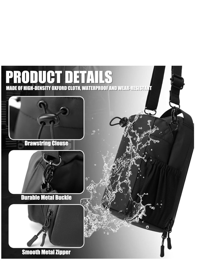 Magnetic Gym Bag Water Bottle Holder – Water-Resistant Bottle Pouch with Shoulder Strap, Phone Pockets & 5 Built-in Magnets – Gym Accessories Organizer for Men & Women  - Image 4