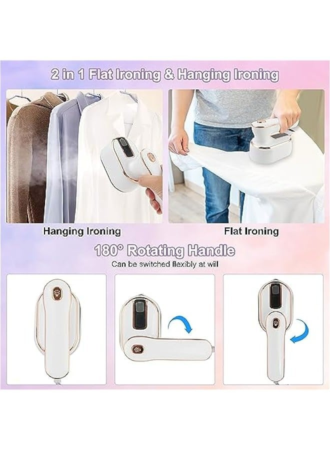 Sisily Portable Travel Steamer Iron, 1000W Handheld Garment Mini Steam Iron, Fast Heating, 180° Rotary, Small Size for Home, Dorm, Essential Travel Iron - Image 4