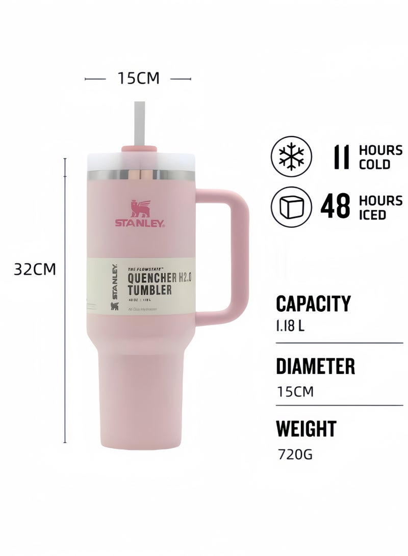 Stanley Quencher H2.0 FlowState Vacuum Stainless Steel Water Bottle with Lid and Straw, BPA-Free, 40oz - Image 5