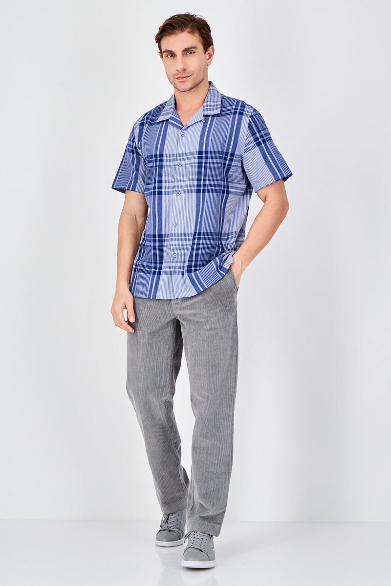 Celio Men Regular Fit Checkered Short Sleeve Casual Shirt, Multicolor - Image 4