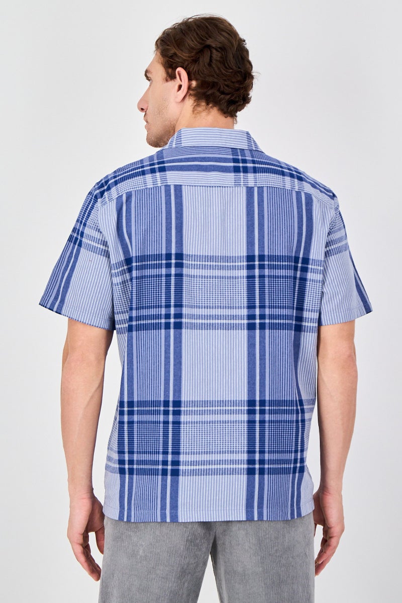 Celio Men Regular Fit Checkered Short Sleeve Casual Shirt, Multicolor - Image 2