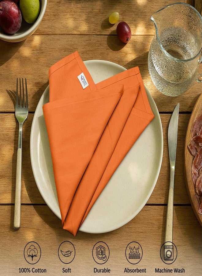 Ruvanti Premium Cloth Napkins Set of 12, 18x18 Inches, 100% Cotton, Washable, Soft & Absorbent, Perfect for Wedding, Christmas, Thanksgiving Dinners - Orange Peel - Image 3