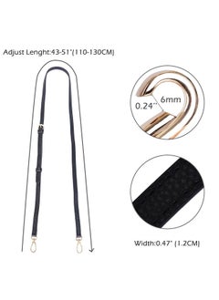Live Up LIVE UP Purse Strap,Genuine Leather Purse Straps Replacement for Cross Body Bag HandBags(Black-Gold Hardware)  - Image 4