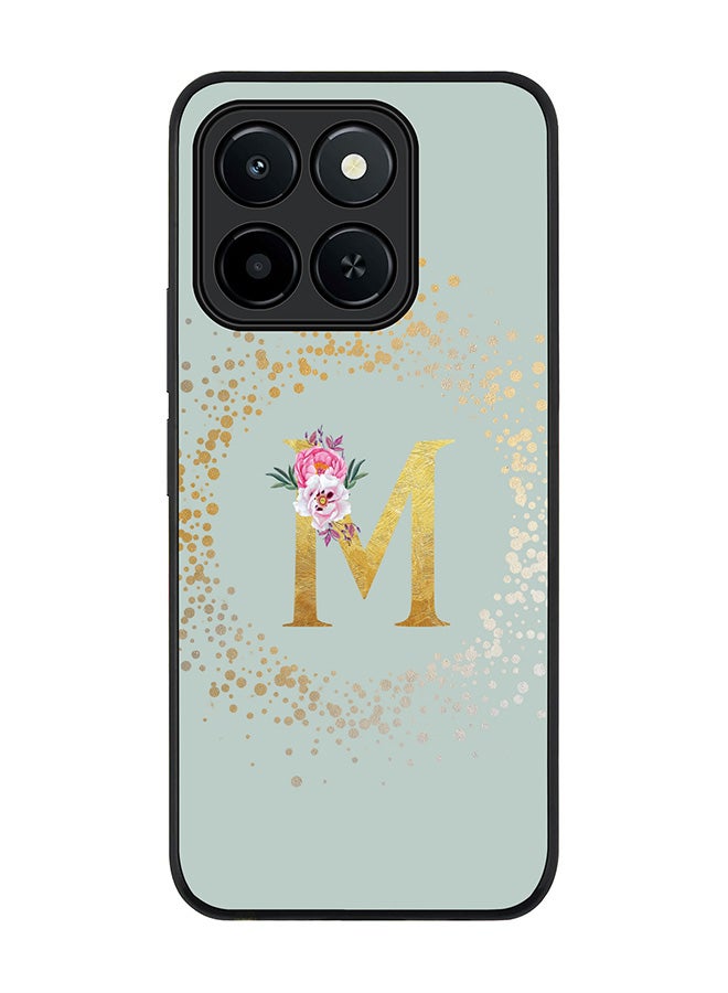 Stylizedd For Honor X6c Case,Slim fit Camera Protection, Shockproof Thin Phone cover  - Custom Monogram Floral - M  (Light Grey )