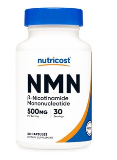 Nutricost NMN (Nicotinamide Mononucleotide) 500mg, 60 Capsules - Vegetarian Friendly, 30 Servings, Gluten Free, Non-GMO