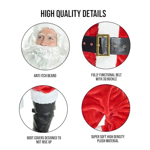 Morph Costumes Santa Claus Costume Adults Deluxe Xmas Christmas Costume for Adults X-Large - Image 3