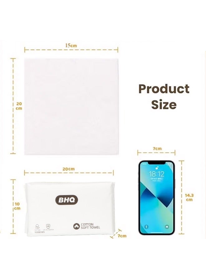 4 Pack 100 Count Disposable Face Towels,100% Cotton Facial Towelettes, Ultra Soft Makeup Remover Dry Wipe, Biodegradable Clean Face towel, Thick Face Cleansing Towels, Skin Friendly Daily Facial Tissues, Portable Soft Face Cloths for Sensitive Skin & Baby & Facial Clean & Personal Care & Travel (20*15cm) - Image 2