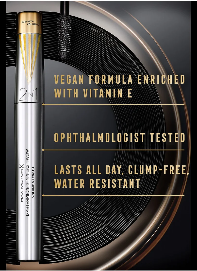 Max Factor Masterpiece 2 In 1 Lash Wow Mascara - 001 - Black, 7ml