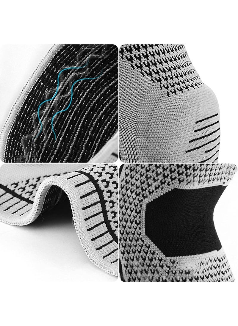 ToolHouse - 2PCS Nylon Elastic Exercise Knee Braces Breathable Knee Brace with Side Stabilizers and Silicone Pad to Relieve Joint Pain - Image 1