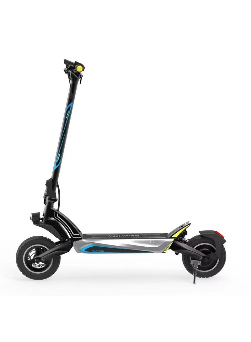 T2 1500W E-Scooter for Adults, 70KM/H Max Speed, 45-55KM Range, 10" Tires, 48V18A Battery, Dual Suspension, Front and Rear Disc Brakes, Aluminum Frame, Brushless Motor High-Speed Teens Electric Scooter , All-Terrain Off-Road Tubeless Tires, Mobile App-Connected Smart Commuter Scooter, Foldable Heavy Duty Urban Mobility E-Bike for City and Adventure Riders - Image 1