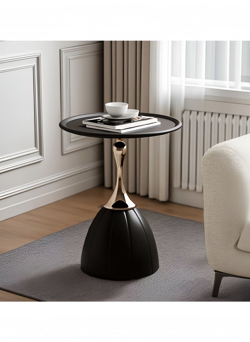 GGEROU Tray End Table, Nordic Lotus Coffee Table Living Room Sofa Side Table Bedroom Bedside Table Black  - Image 4
