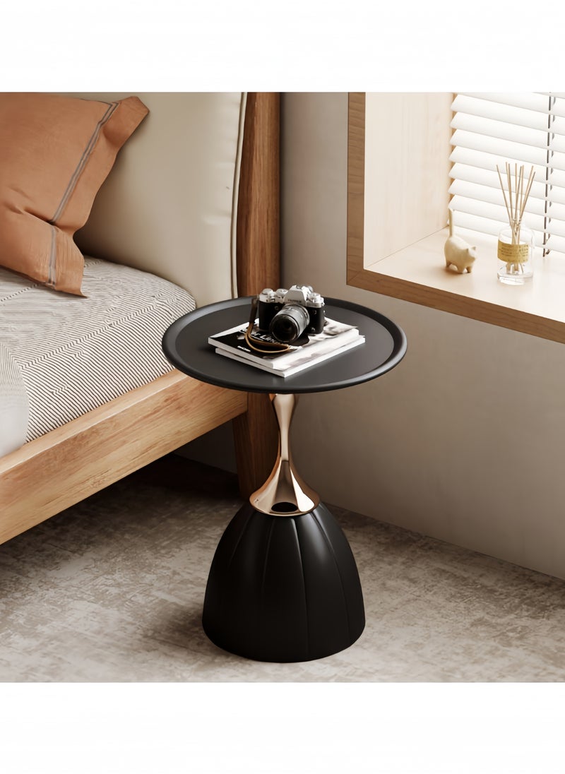 GGEROU Tray End Table, Nordic Lotus Coffee Table Living Room Sofa Side Table Bedroom Bedside Table Black  - Image 5