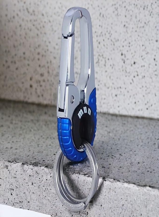 MUD Blue Double Ring Lock Hook Keychain for car Bike Man Boys - Image 3