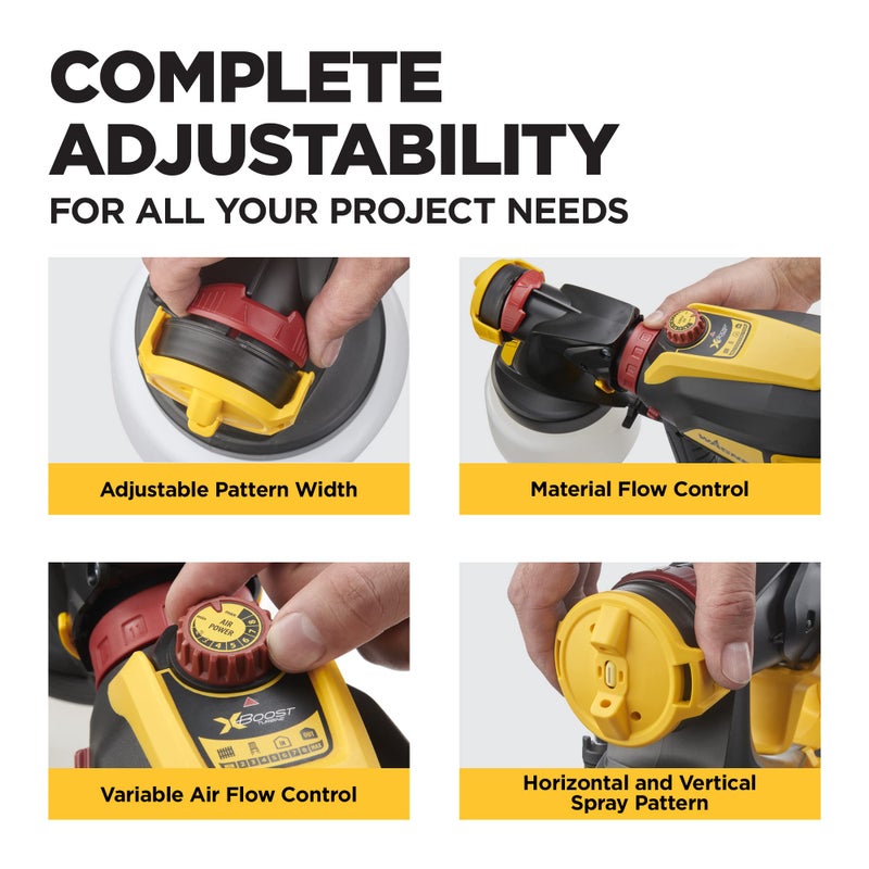 Wagner Spraytech 02419307 FLEXiO 595 Handheld HVLP Paint Sprayer, Sprays Most Unthinned Latex, Includes Two Nozzles - iSpray & Detail Finish Nozzle, Complete Adjustability, Lightweight Design - Image 4