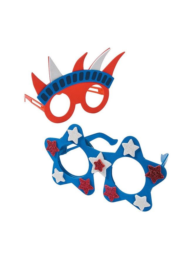 Fun Express Patriotic Foam Glasses Craft Kit 12 Crafts For Kids And Fun Home Activities - Image 1