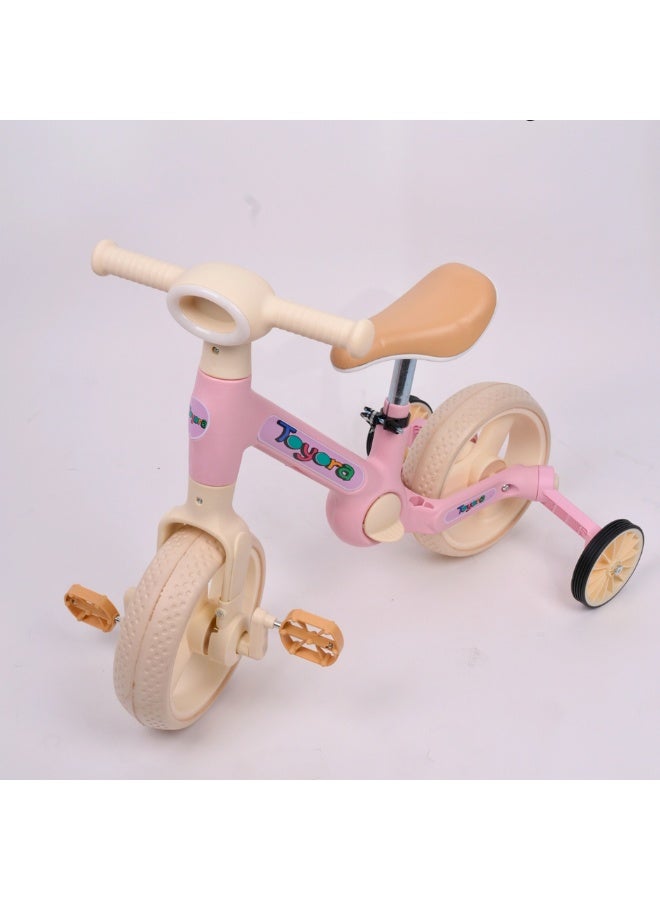 TOYORA 3-in-1 Kids Balance Bike, Lightweight Toddler Training Bicycle-Pink - Image 2