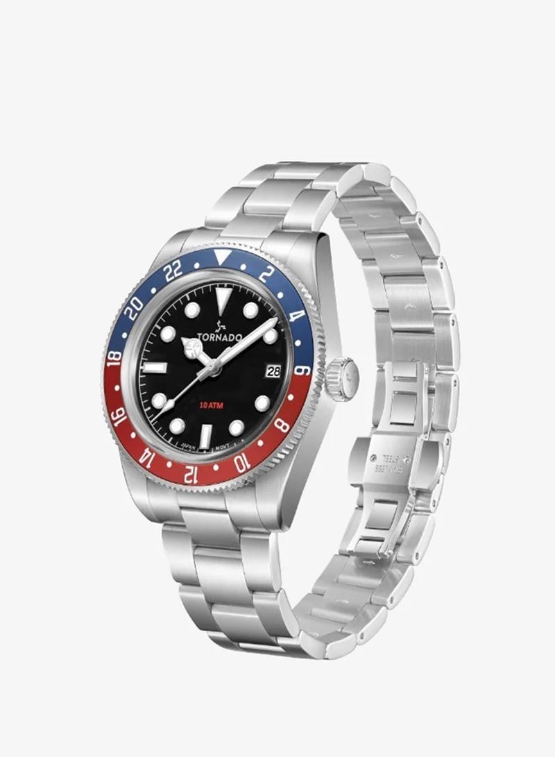 Tornado Black Men's Stainless Steel Analog Watch T24006-SBSB - 40 mm for Men | Best Price UAE