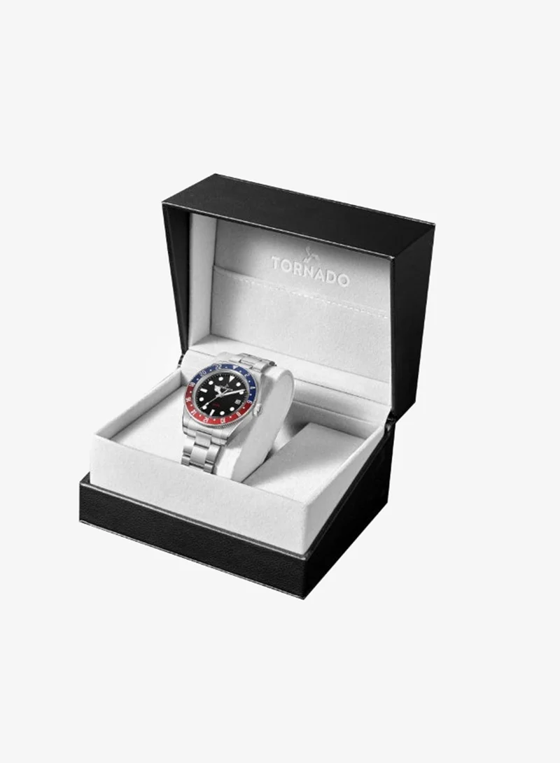 Tornado Black Men's Stainless Steel Analog Watch T24006-SBSB - 40 mm for Men | Best Price UAE