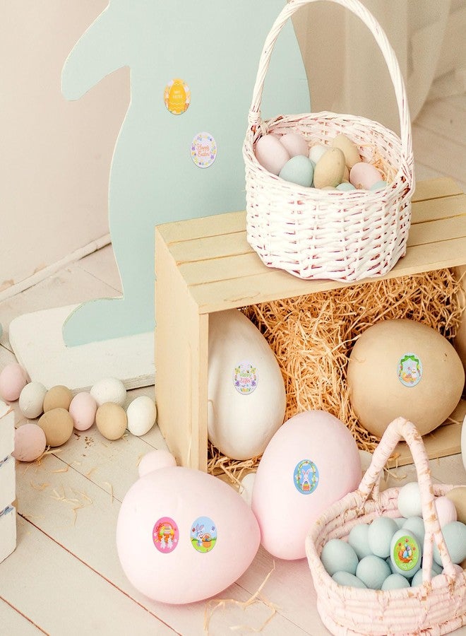 XIHIRCD 500 Pieces 3.8 cm Cute Easter Stickers, 8 Designs Colourful Stickers Bunny Egg Decals Round Self-Adhesive Paper Easter Label Envelope Seal Decorations for Artistic Party Holiday - Image 5