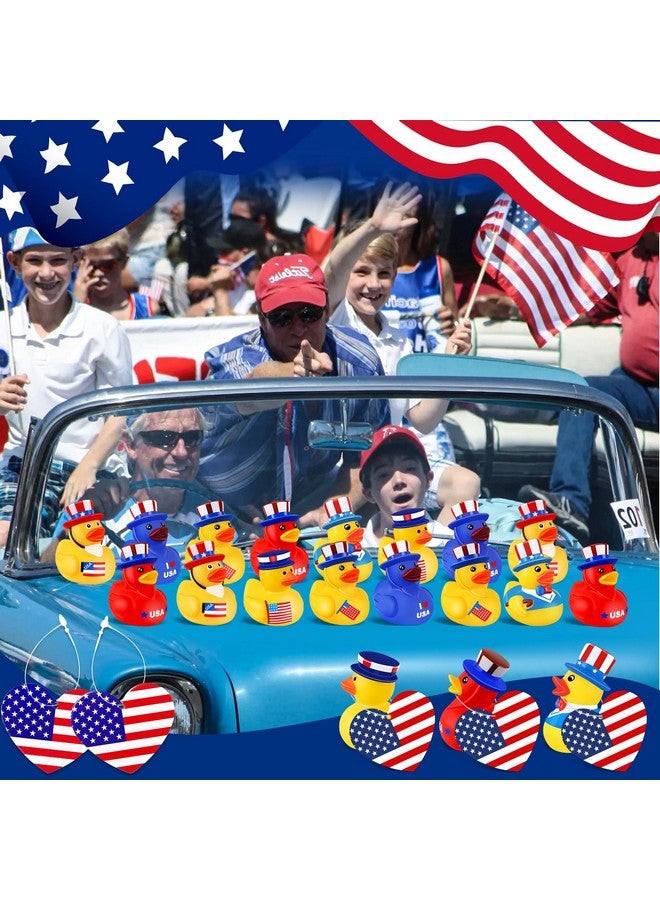 Ouryec 24 Pack Patriotic Rubber Ducks, 4th of July Rubber Ducks for Ducking Bulk, 4th of July Independence Day USA Memorial Day Party Favors, Baby Showers Bath Toys Gifts for Kids(24) - Image 5