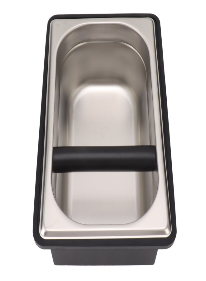 Coffee Knock Box Rubber Coffee Box with Removable Stainless Steel Ground Container for Cafe Bar L - Image 3