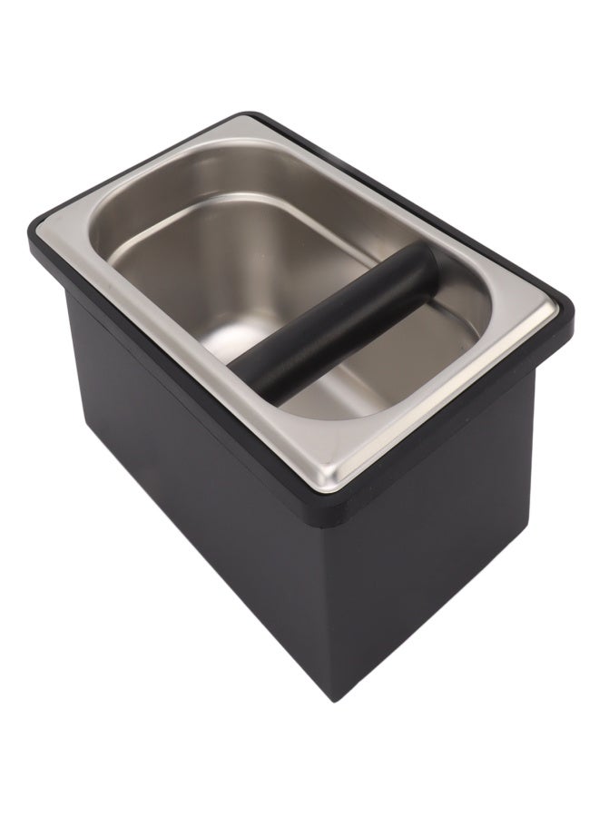 Coffee Knock Box Rubber Coffee Box with Removable Stainless Steel Ground Container for Cafe Bar L - Image 1